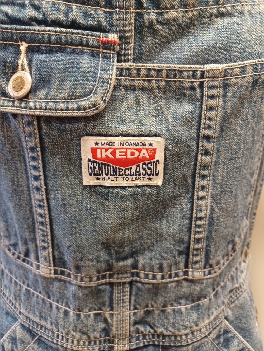 Ikeda EUC Denim Cargo Style Overalls Size Extra Small Canadian Made. - Picture 7 of 8